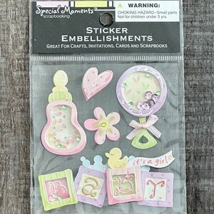 π New Itβs A Girl Baby Dimensional Scrapbook Stickers